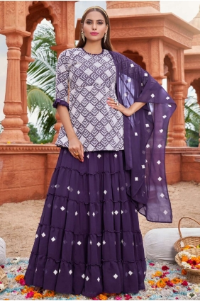 Georgette Sharara Suit in Multi with Dupatta SS0970