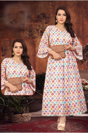 Multicolor Gown Dress in Printed Chinon chiffon GW0505