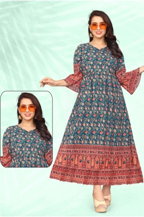 Multicolor Gown Dress in Chinon chiffon with Printed GW0507