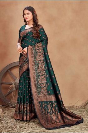 Saree in Multicolor Satin with Weaving SR24511