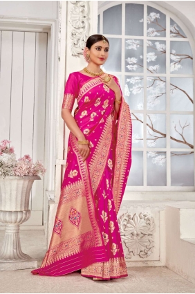 Weaving Banarasi silk Banarasi Saree in Magenta SR24520