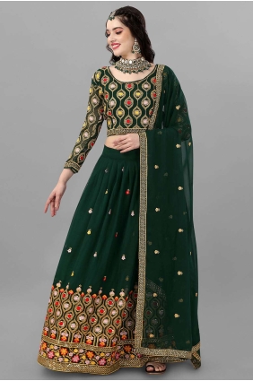 Wedding Lehenga Choli Green in Embroidered Georgette LC6846