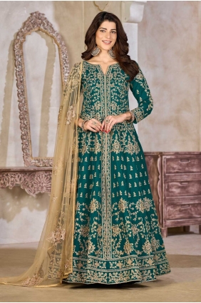 Rama Anarkali Suit in Art silk with Embroidered AS4144