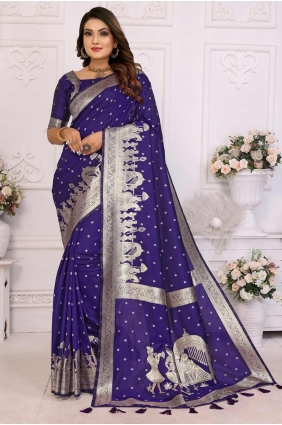 Silk Saree in Voilet with Weaving SR28230