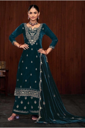 Velvet Rama Straight Pant Suit in Embroidered SK155140