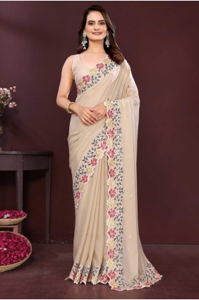 Peach Weaving Georgette Saree SR28829