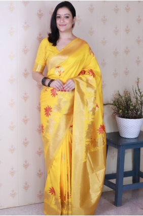 Weaving Silk Saree in Mustard SR28976