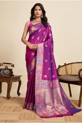 Silk Weaving Purple Saree with Blouse SR28997