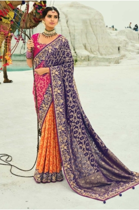 Multicolor Wedding Saree in with Weaving SR28834