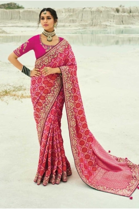 Weaving Multicolor Wedding Saree with Blouse SR28835